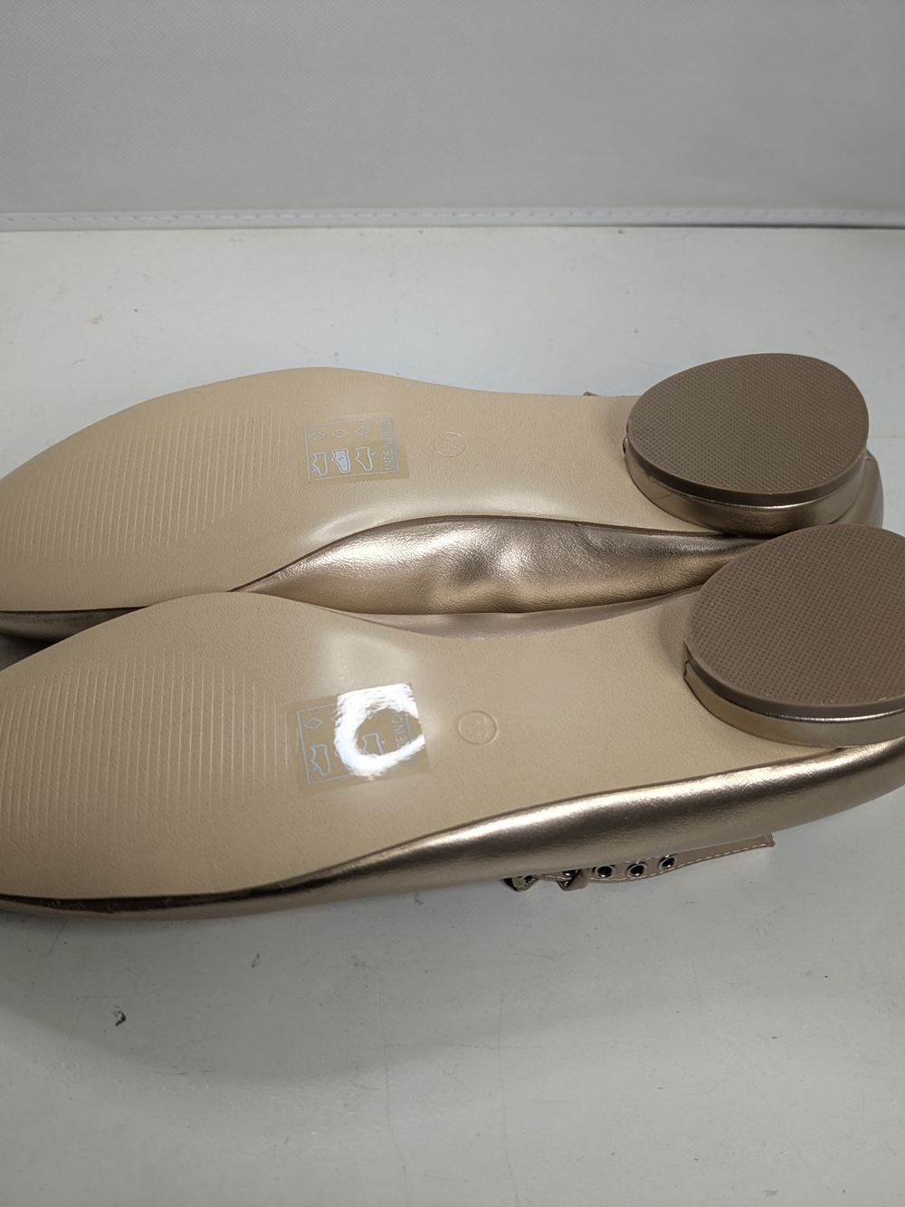 Matt & Nat Metallic Rose Gold Mary Jane Flats EU 39 Women's Vegan Ballet Shoes - Picture 6 of 8